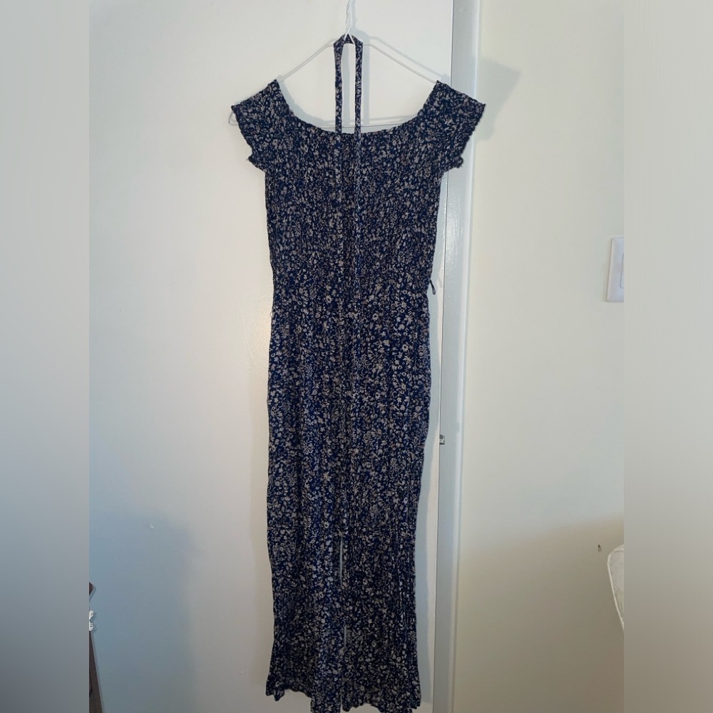Lulu's Navy Floral Jumpsuit